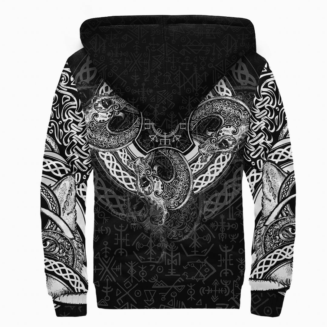 Viking Sherpa Hoodie - Dragon Celtic RLT12 - Wonder Print Shop