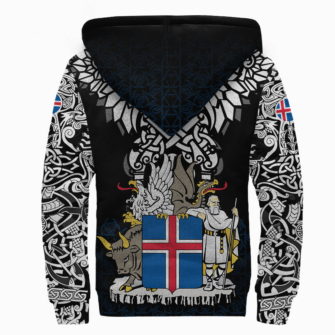 Viking Sherpa Hoodie - Iceland Viking Symbol RLT12 - Wonder Print Shop