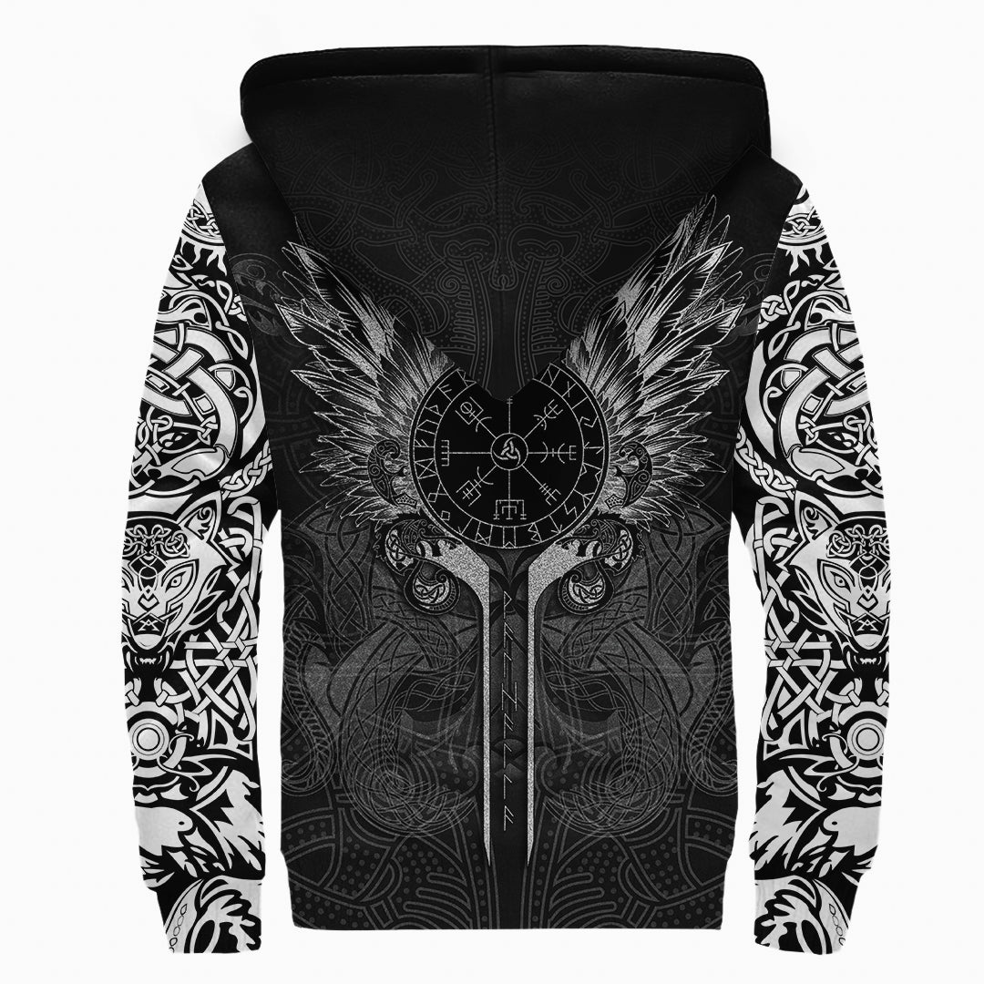 Viking Sherpa Hoodie - Dragon Tattoo RLT12 - Wonder Print Shop