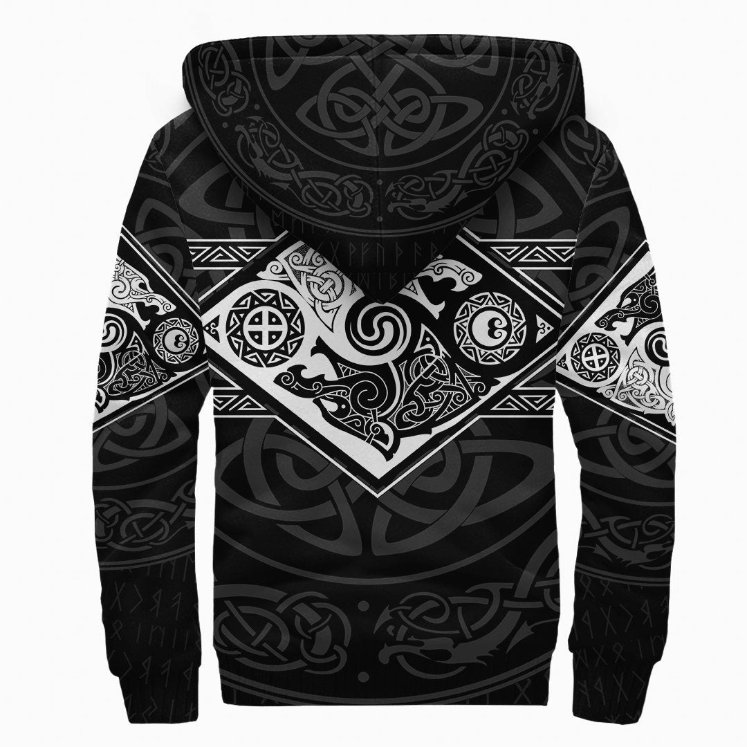 Vikings Sherpa Hoodie The Wolves, Skoll and Hati RLT12 - Wonder Print Shop
