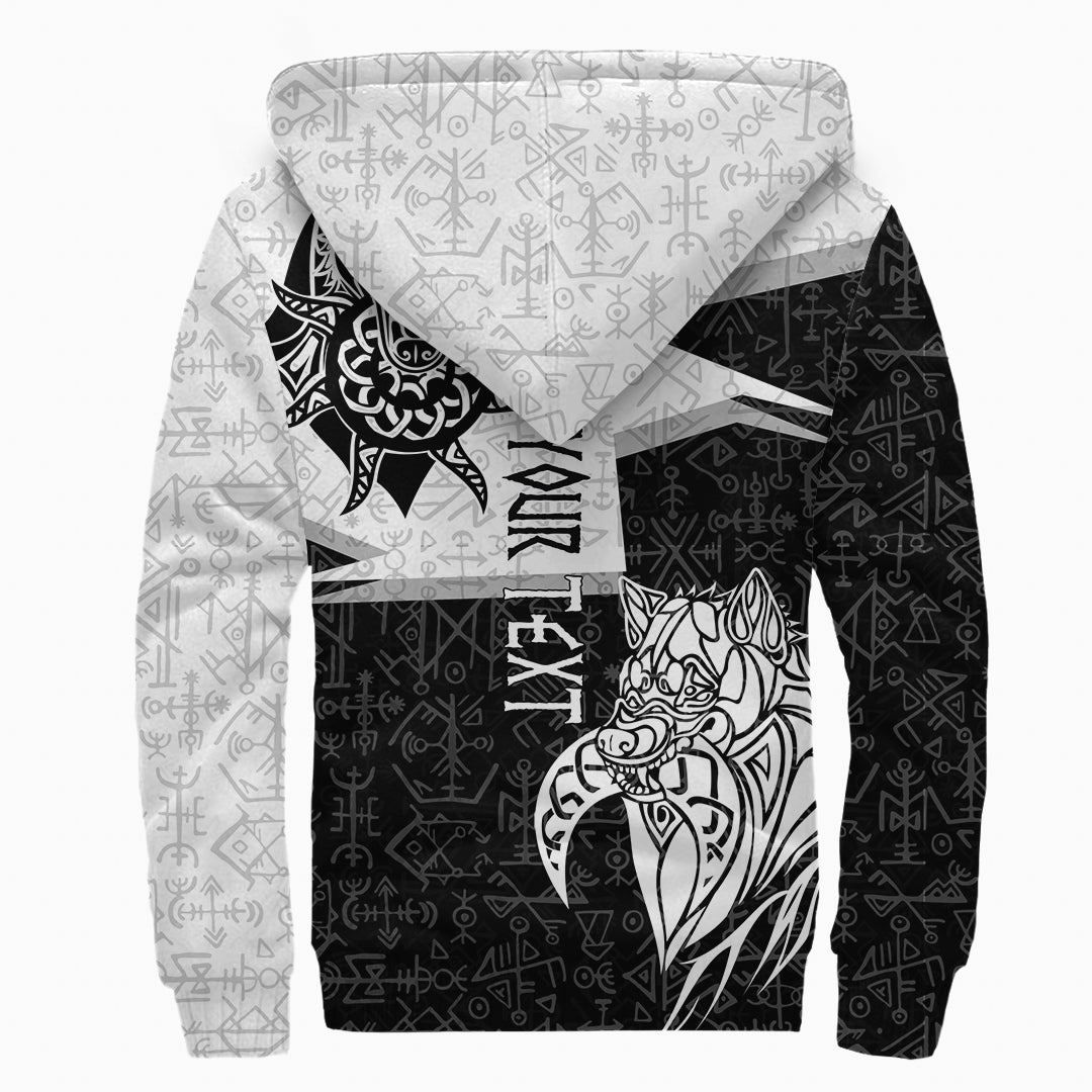 (Custom) Viking Sherpa Hoodie - Skoll And Hati New Style RLT12 - Wonder Print Shop