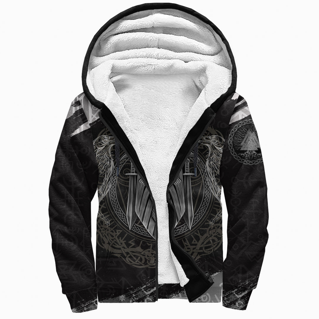 Viking Sherpa Hoodie - Odin God Of Asgard RLT12 - Wonder Print Shop