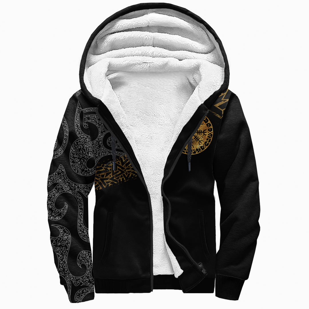 Viking Sherpa Hoodie - Viking Wolfs - Skoll and Hati RLT12 - Wonder Print Shop