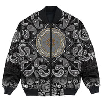 Viking Bomber Jacket Shield Celtic Helm of Awe with Bandana Paisley Style RLT12 - Wonder Print Shop
