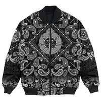 Viking Bomber Jacket Shield Sword and Arrow Tattoo with Bandana Paisley Style RLT12 - Wonder Print Shop