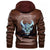 Viking Ship Silhouette With a White Skull Leather Jacket RLT12 - Wonder Print Shop