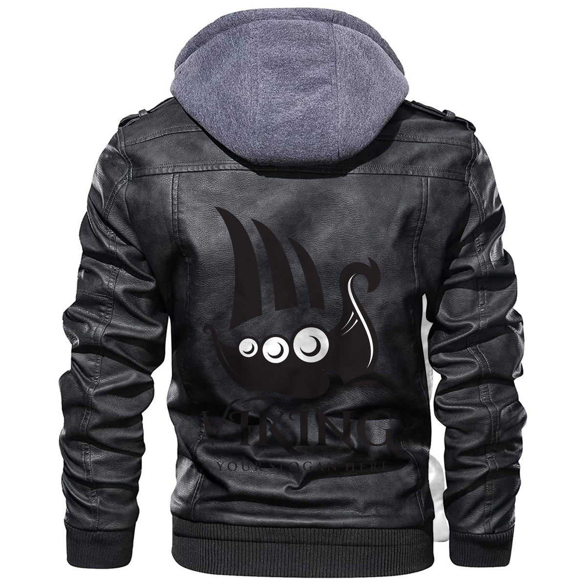 Viking Ship Logo Template Leather Jacket RLT12 - Wonder Print Shop