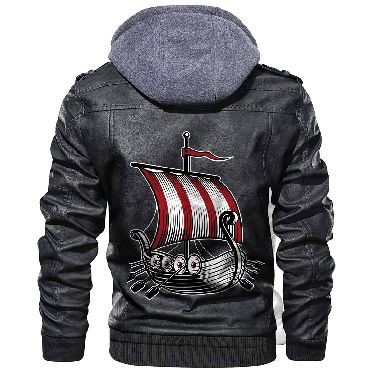 Viking Ship Of Viking Leather Jacket RLT12 - Wonder Print Shop