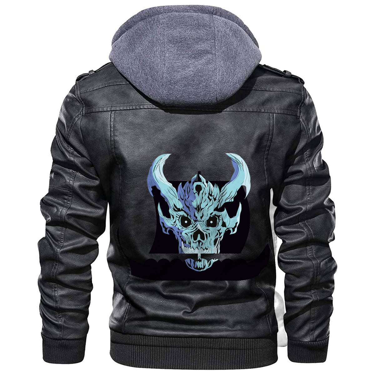 Viking Ship Silhouette With a White Skull Leather Jacket RLT12 - Wonder Print Shop