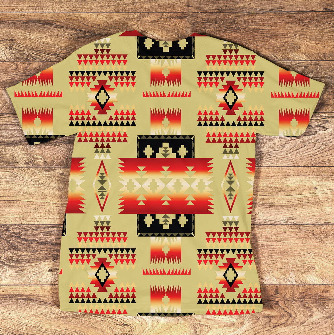 Light Brown Tribe Design Native American All Over T Shirt LT10 - Wonder Print Shop