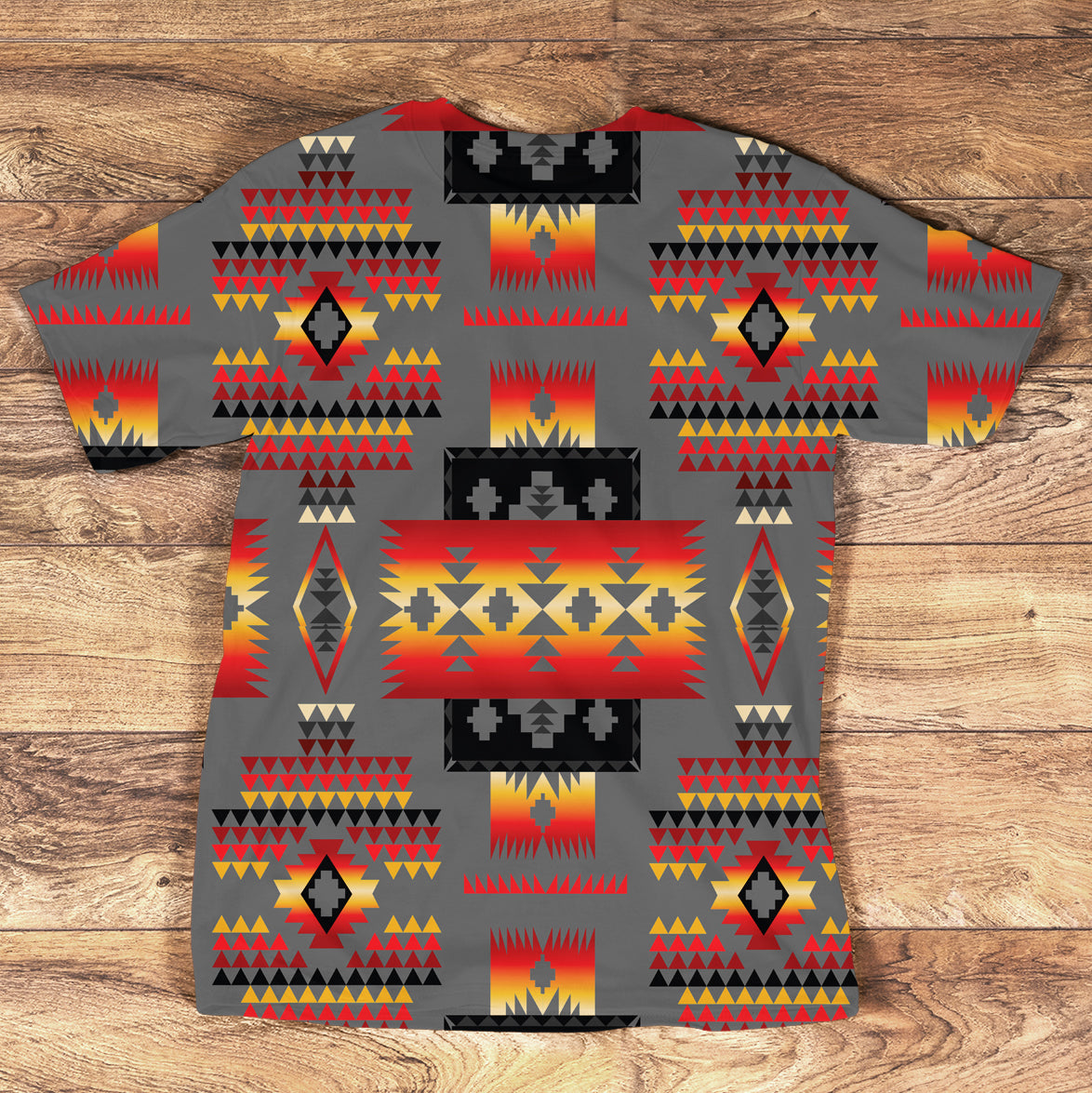 Gray Tribe Design Native American All Over T Shirt LT10 - Wonder Print Shop