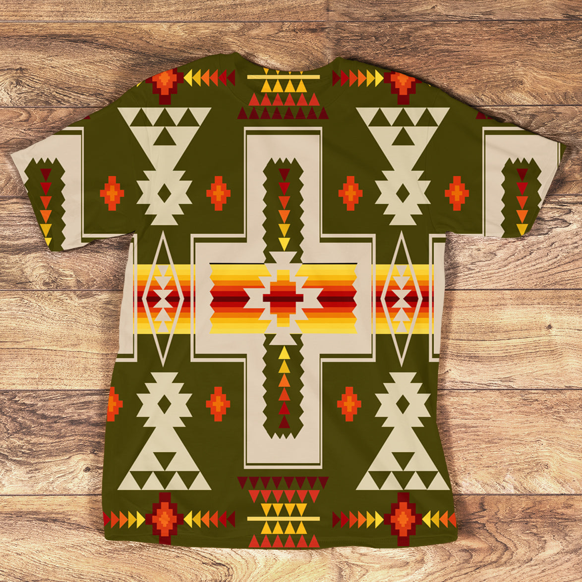 Dark Green Tribe Design Native American T Shirt LT10 - Wonder Print Shop
