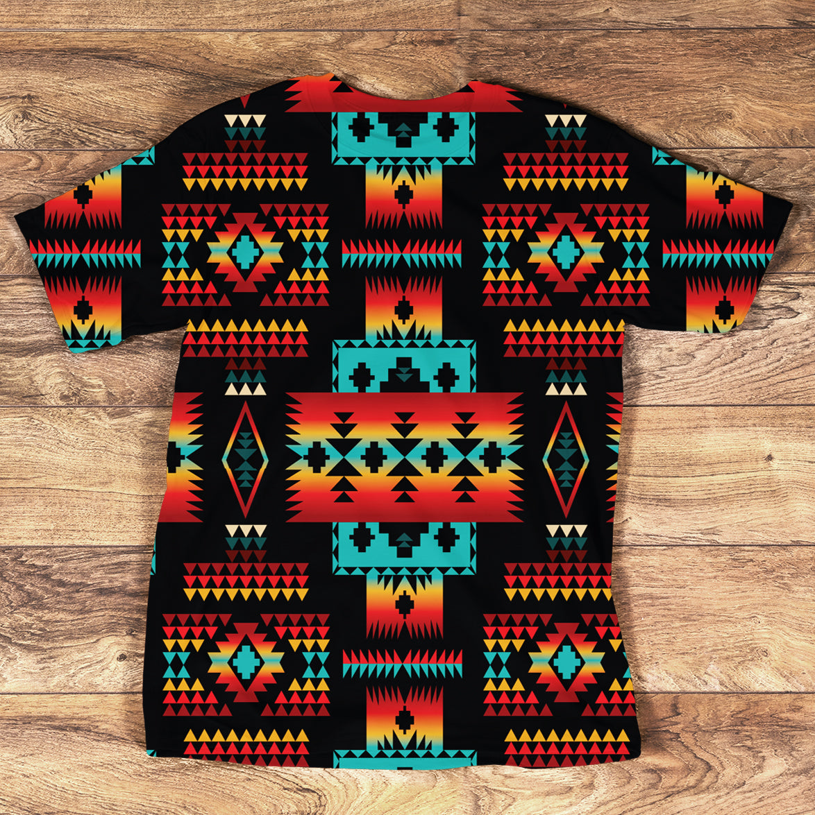 Navy Tribe Design Native American All Over T Shirt LT10 - Wonder Print Shop