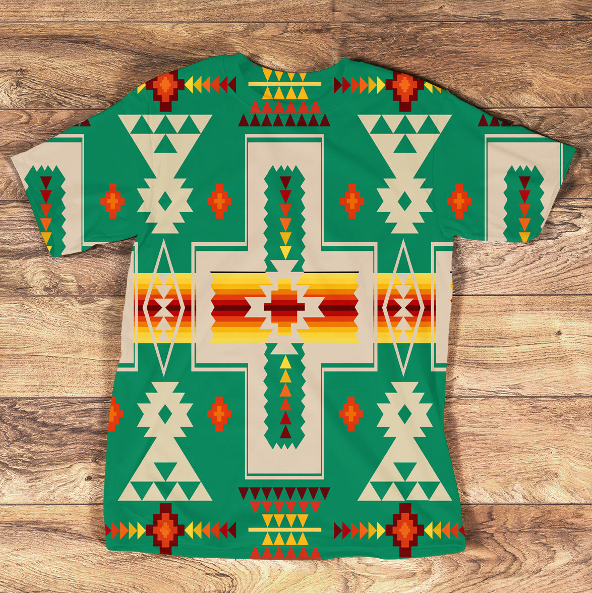 Green Tribe Design Native American All Over T Shirt LT10 - Wonder Print Shop