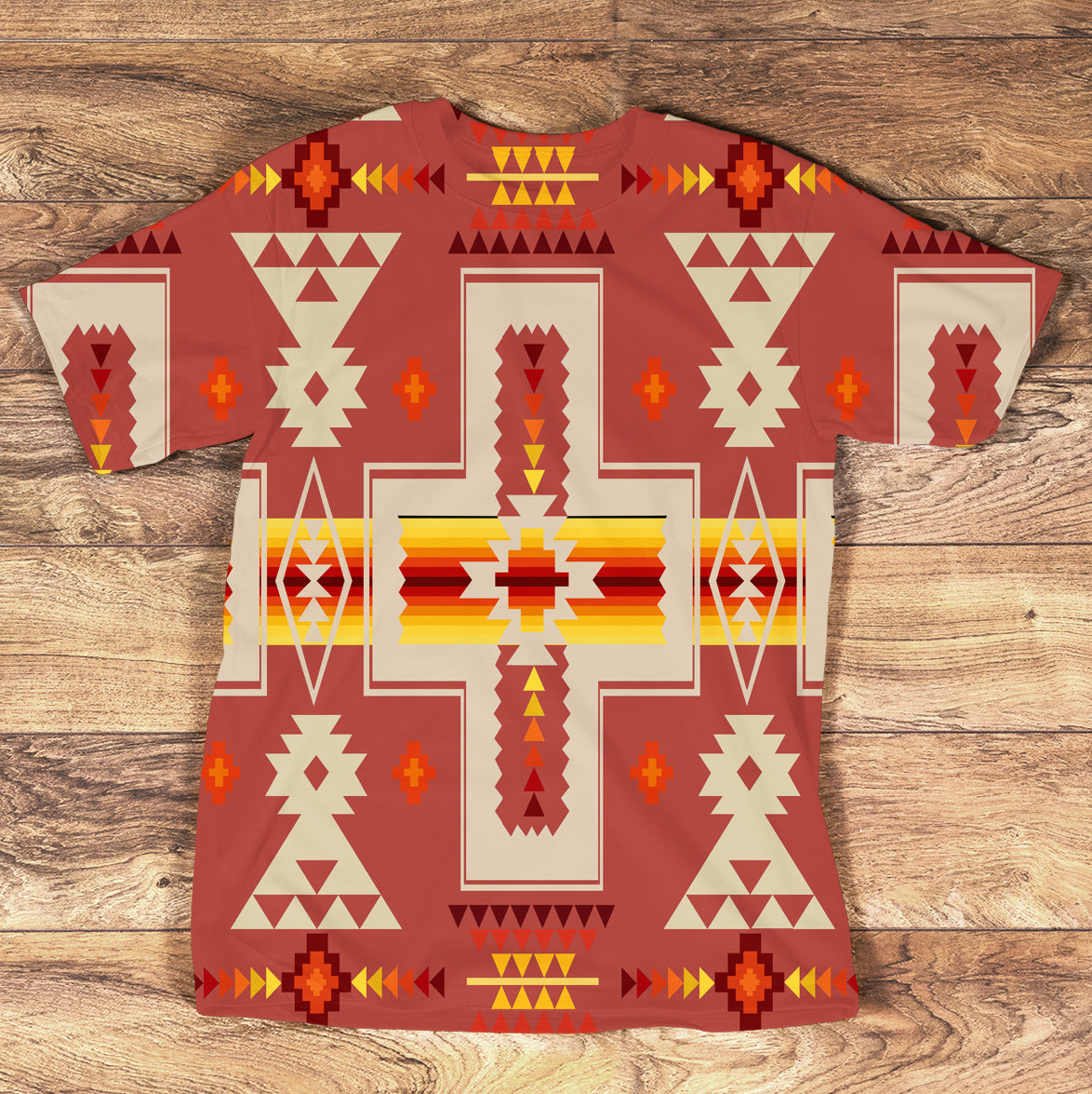 Tan Tribe Design Native American All Over T Shirt LT10 - Wonder Print Shop