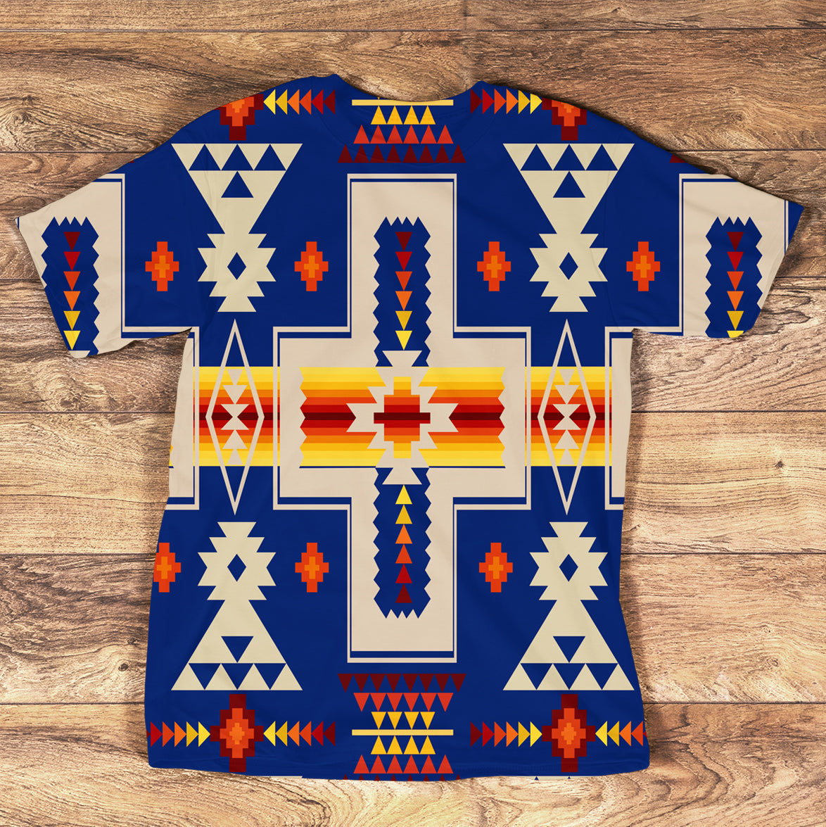Navy Tribe Design Native American All Over T Shirt LT10 - Wonder Print Shop