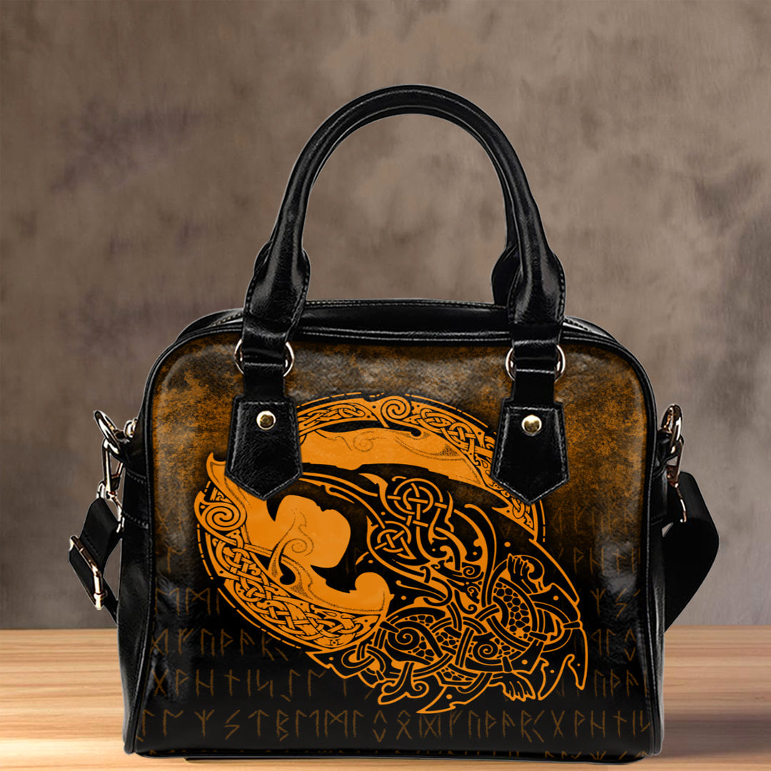 viking-shoulder-handbag-fenrir-viking-3d-tattoo-gold-version-shoulder-handbag