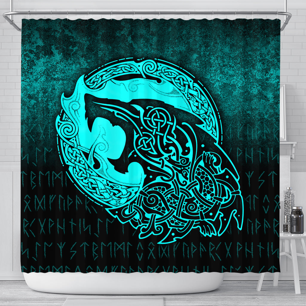 viking-shower-curtain-fenrir-viking-3d-tattoo-cyan-version-shower-curtain