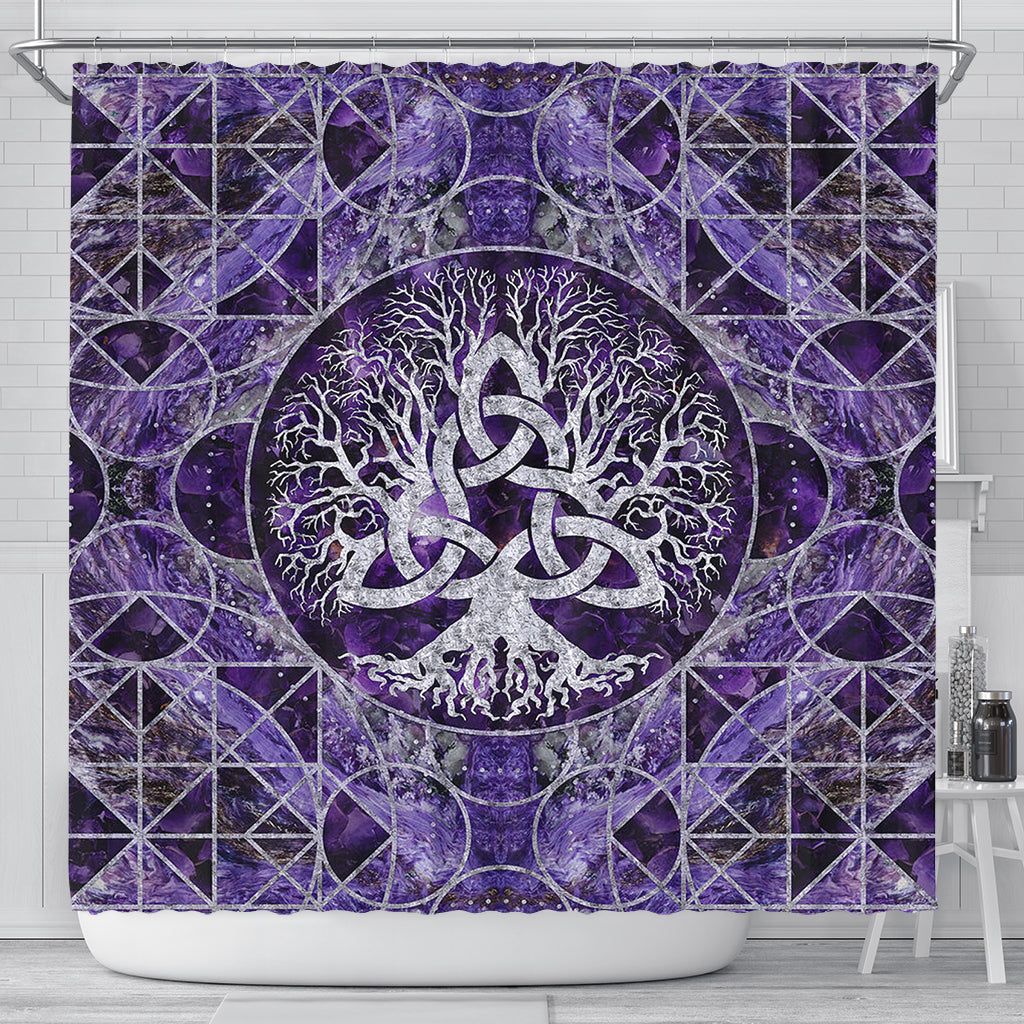 viking-shower-curtain-tree-of-life-with-triquetra-amethyst-and-silver-shower-curtain