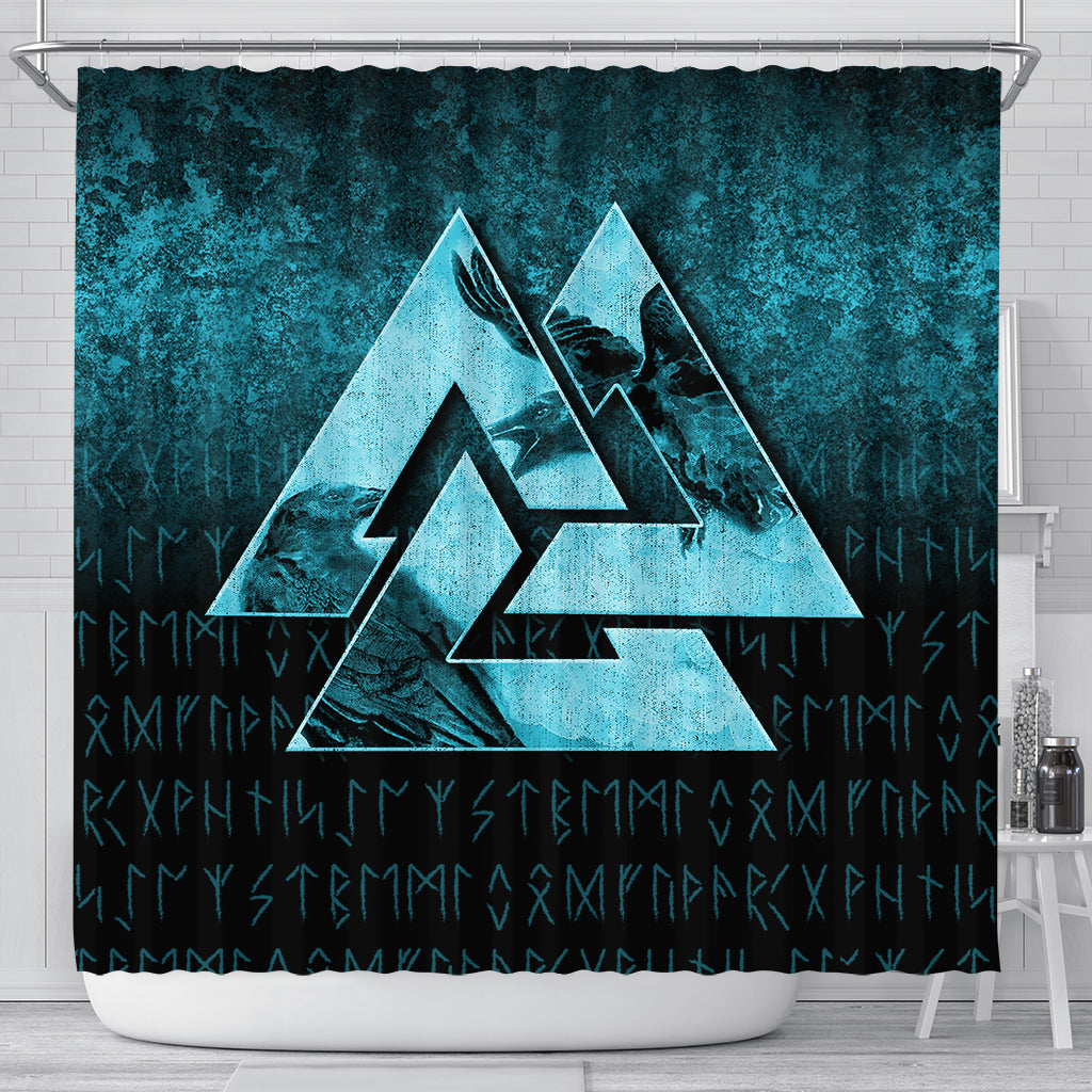 viking-shower-curtain-huginn-muninn-ravens-from-odin-viking-cyan-version-shower-curtain