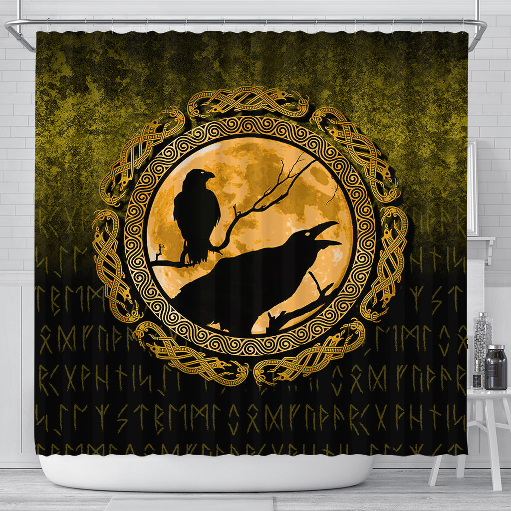 viking-shower-curtain-vikings-huginn-muninn-odin-ravens-gold-version-shower-curtain
