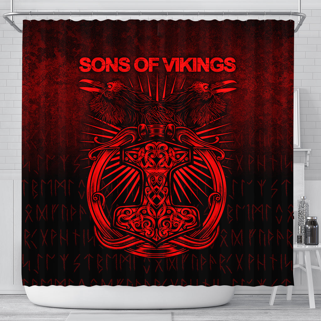 viking-shower-curtain-vikings-ravens-mjolnir-red-version-shower-curtain