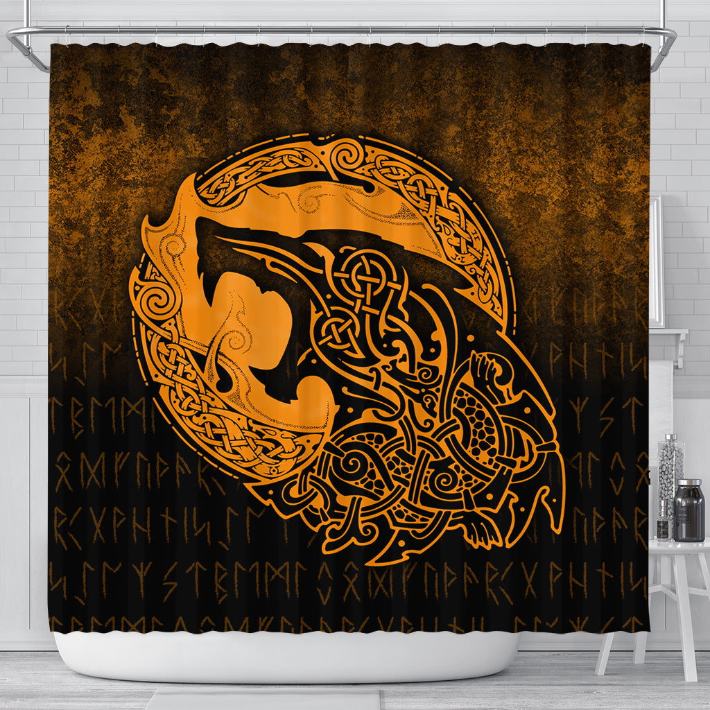 viking-shower-curtain-fenrir-viking-3d-tattoo-gold-version-shower-curtain