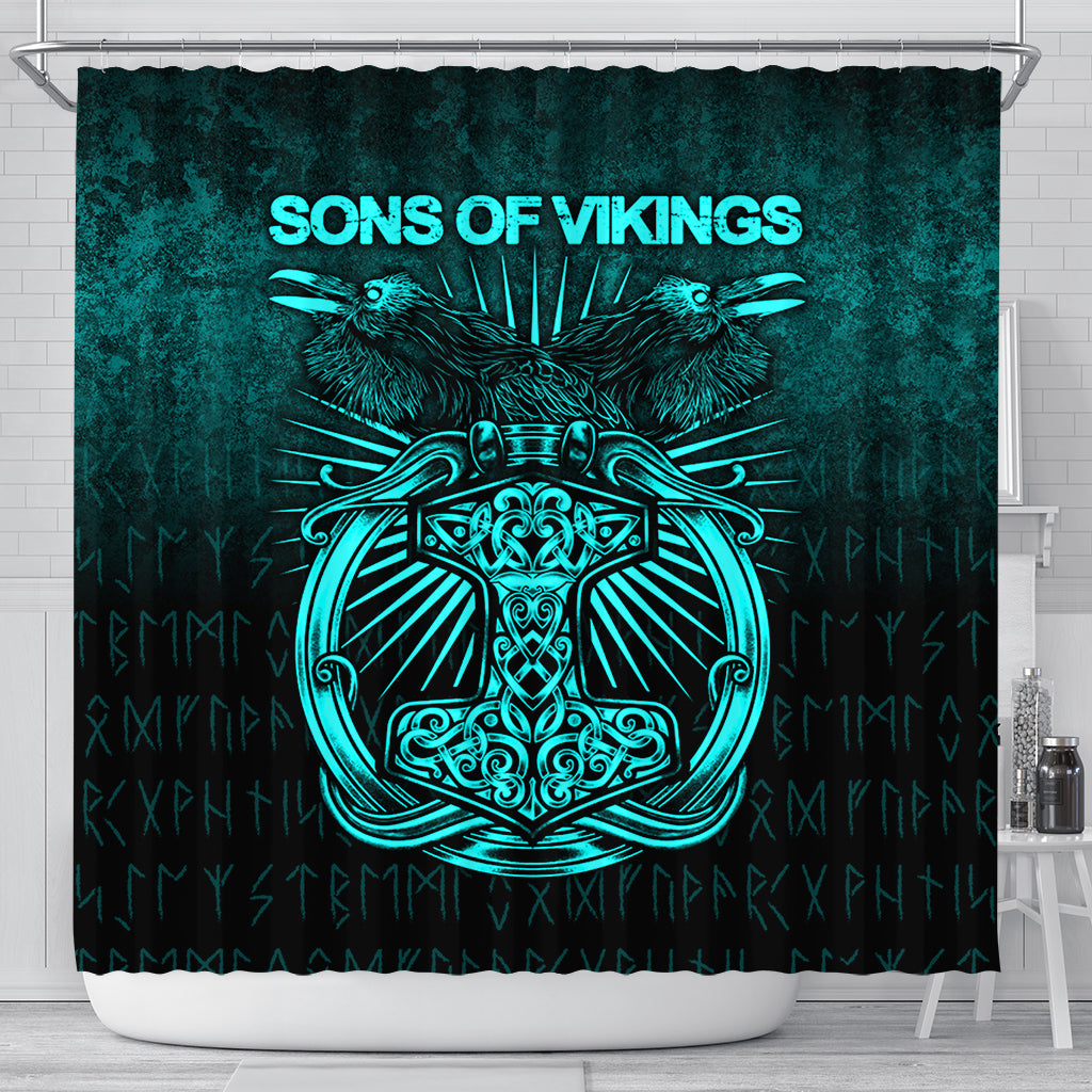 viking-shower-curtain-vikings-ravens-mjolnir-cyan-version-shower-curtain