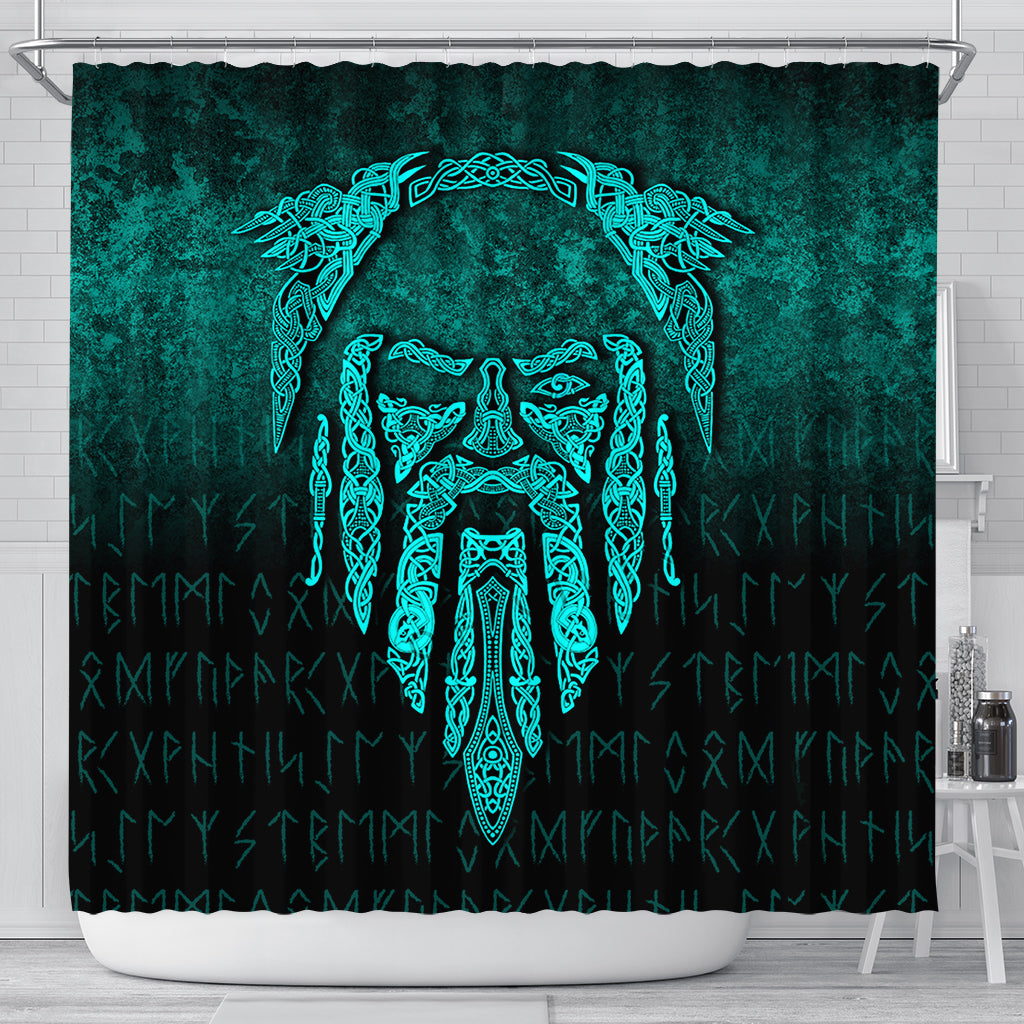 viking-shower-curtain-eye-of-odin-cyan-version-shower-curtain
