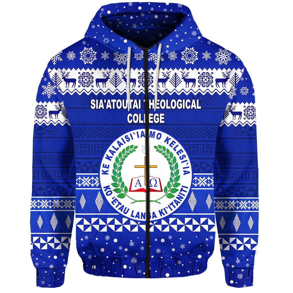 Custom Siaatoutai Theological College Christmas Zip Hoodie Simple Style LT8 - Wonder Print Shop