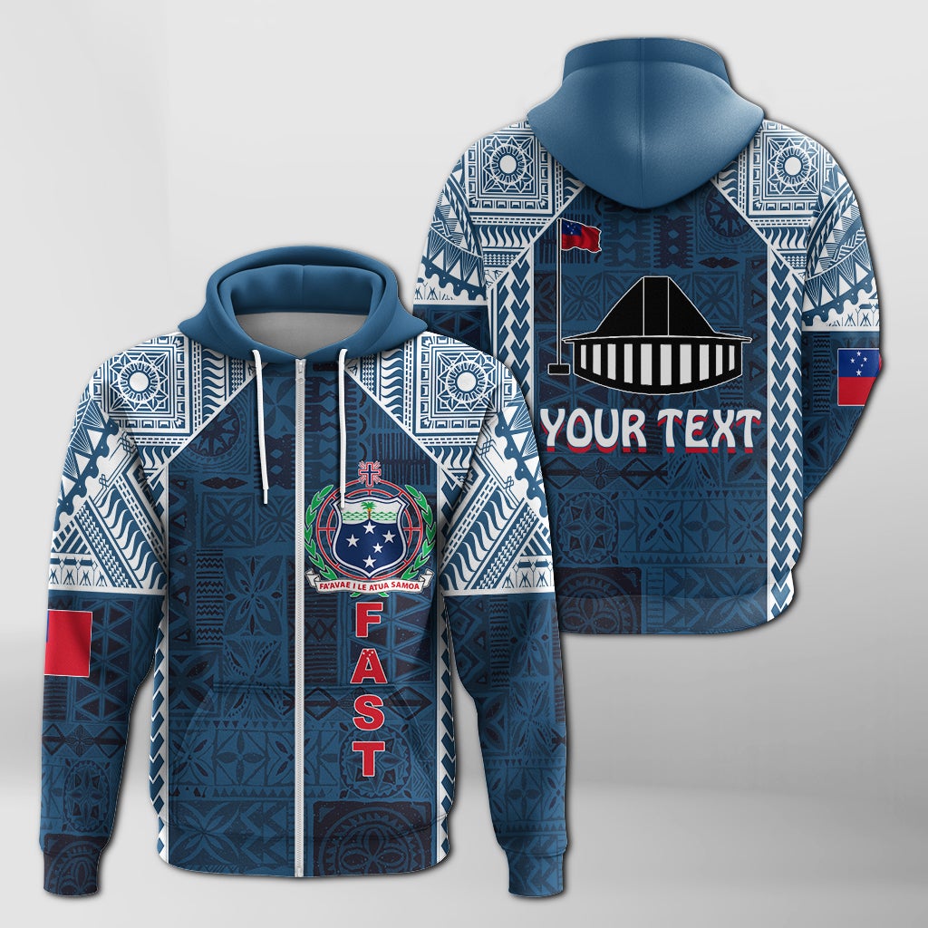 Custom F.A.S.T Samoa Mix Tapa Pattern Simple Style Zip Up Hoodie - Wonder Print Shop