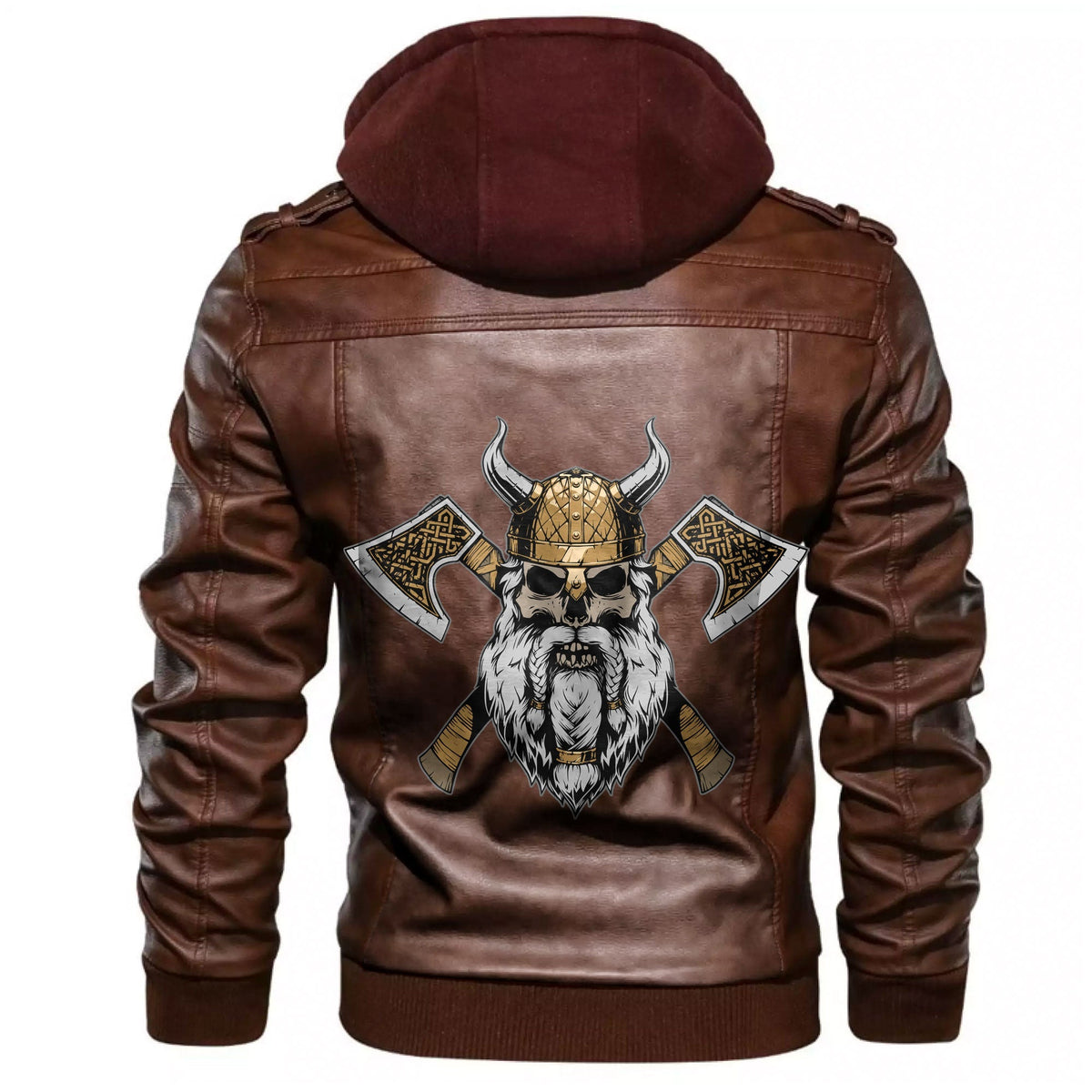 Viking Skull Leather Jacket RLT12 - Wonder Print Shop