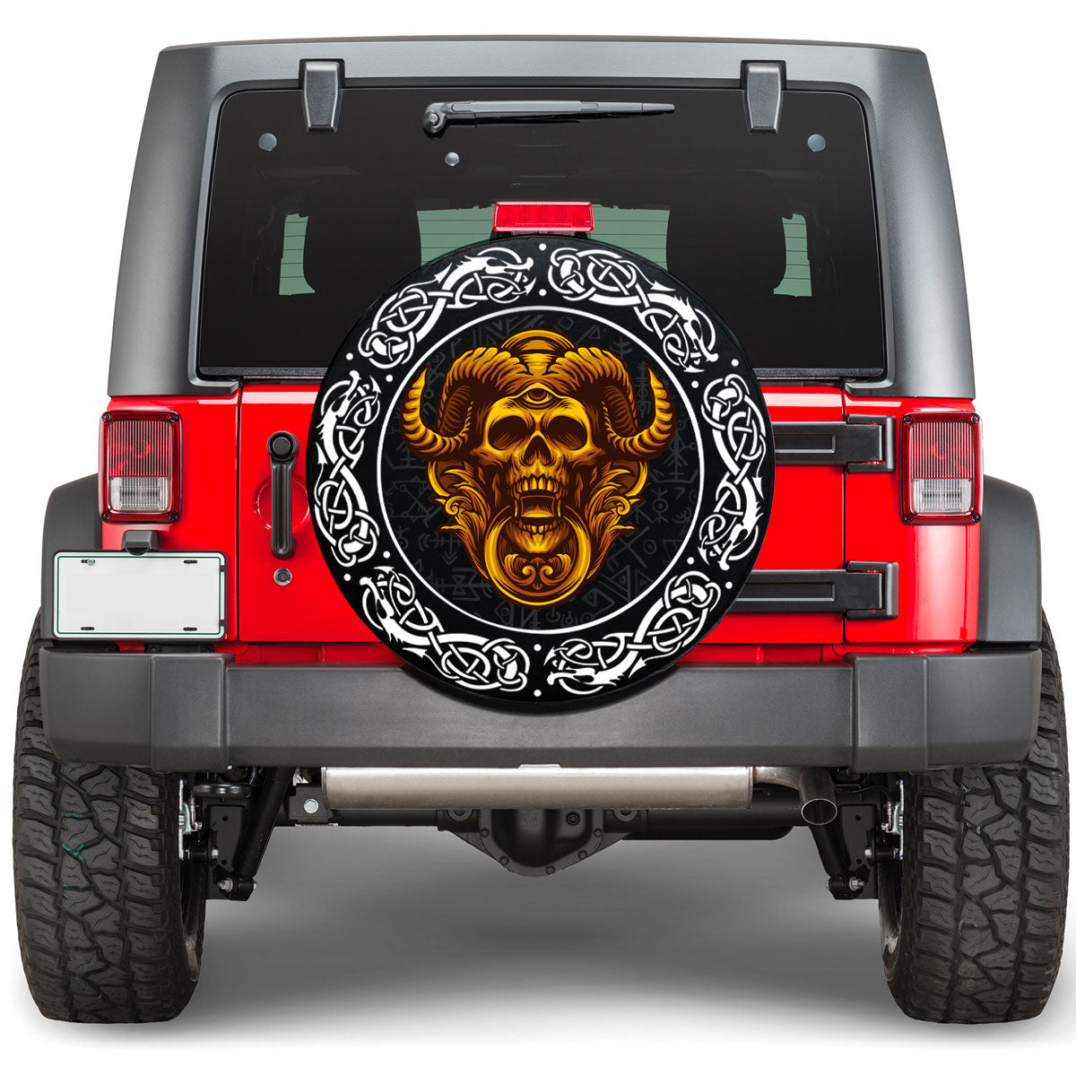 Viking Skull Angry Viking Spare Tire Cover RLT12 - Wonder Print Shop