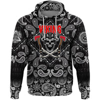 Viking Hoodie Skull Axes with Bandana Paisley Style RLT12 - Wonder Print Shop