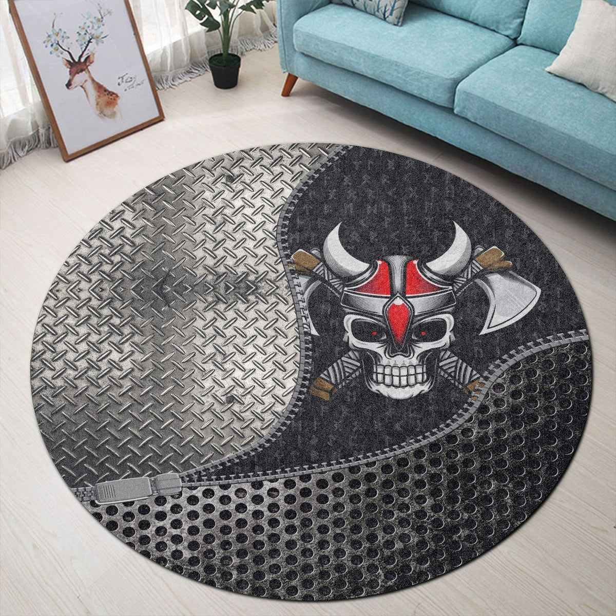 viking-carpet-skull-character-round-carpet