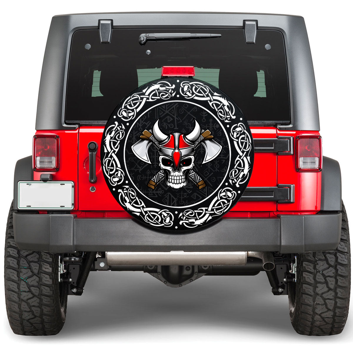 Viking Skull Character Viking Spare Tire Cover RLT12 - Wonder Print Shop