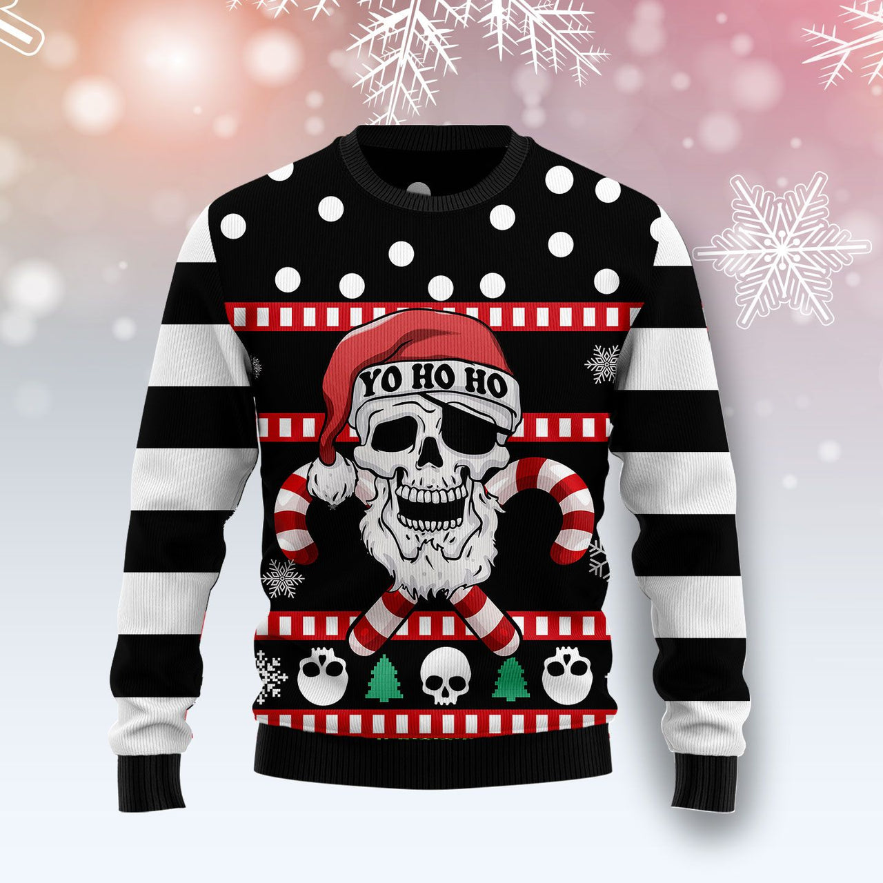 Skull Creepmas Ugly Christmas Yall Ugly Christmas Sweater - Wonder Print Shop