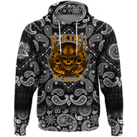 Viking Hoodie Skull Head Warrior With Twin Axe with Bandana Paisley Style RLT12 - Wonder Print Shop