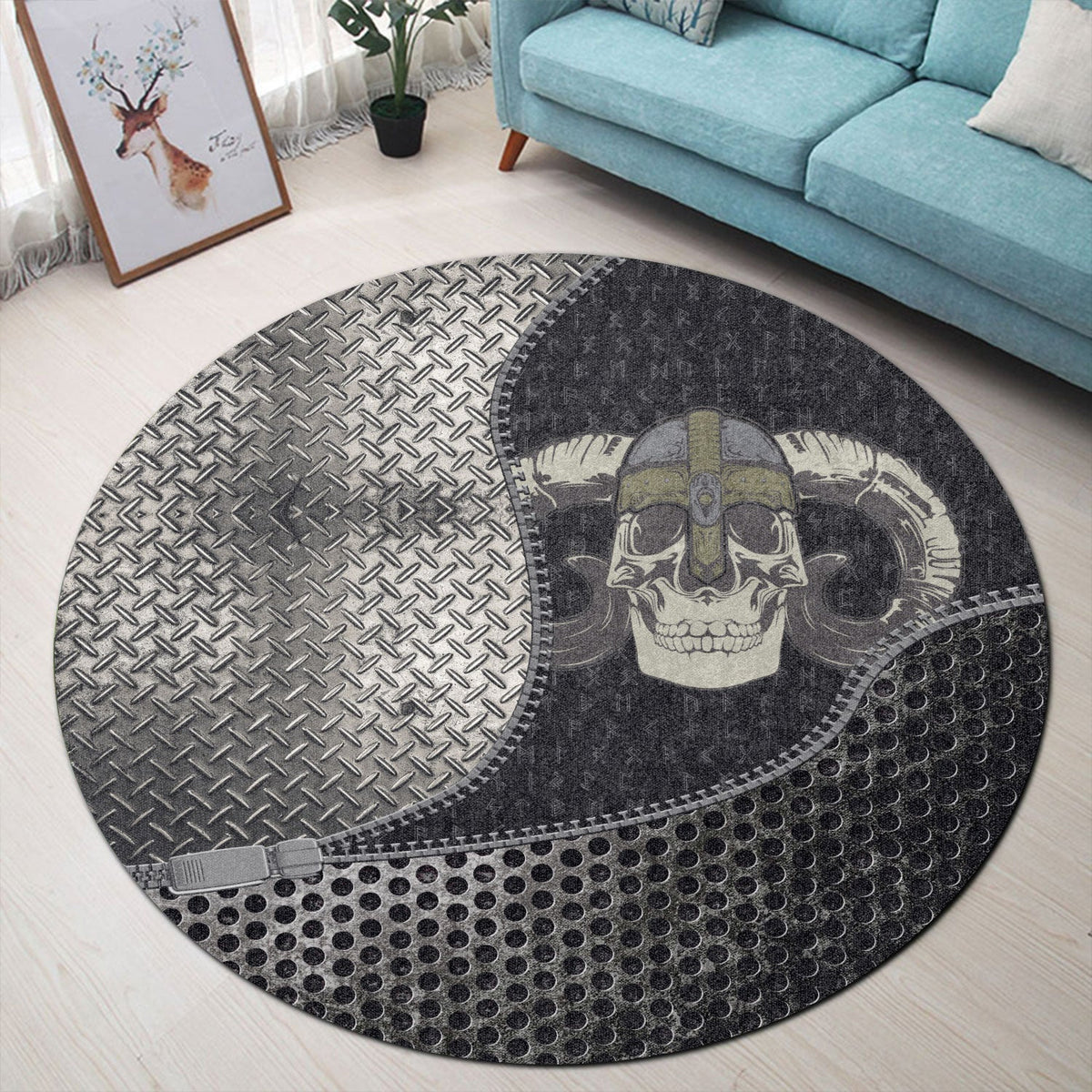 viking-carpet-skull-helmet-2-round-carpet