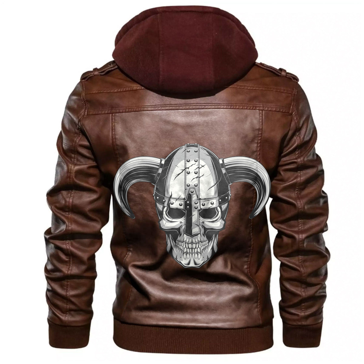 Viking Skull Helmet New Leather Jacket RLT12 - Wonder Print Shop