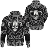 Viking Hoodie Skull Helmet New with Bandana Paisley Style RLT12 - Wonder Print Shop