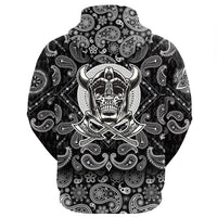 Viking Hoodie Skull Of Warrior With Crossed Axes with Bandana Paisley Style RLT12 - Wonder Print Shop