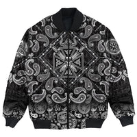Viking Bomber Jacket Skull With Sword with Bandana Paisley Style RLT12 - Wonder Print Shop