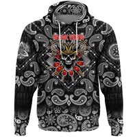 Viking Hoodie Skull and Axes with Bandana Paisley Style RLT12 - Wonder Print Shop