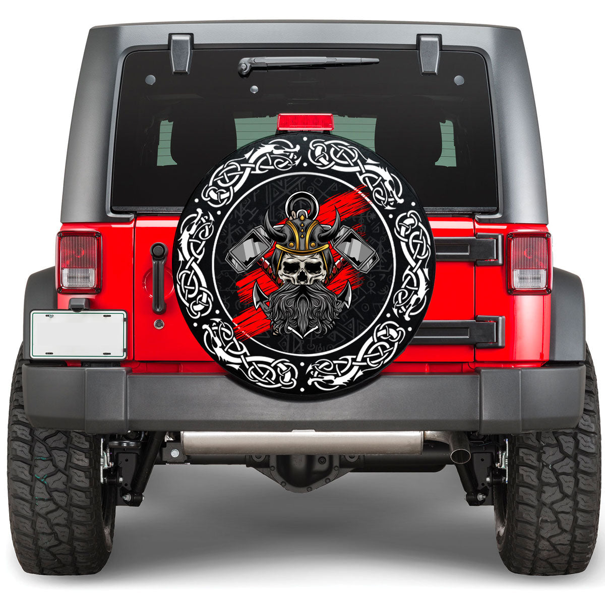 Viking Skull and Hammers Viking Spare Tire Cover RLT12 - Wonder Print Shop