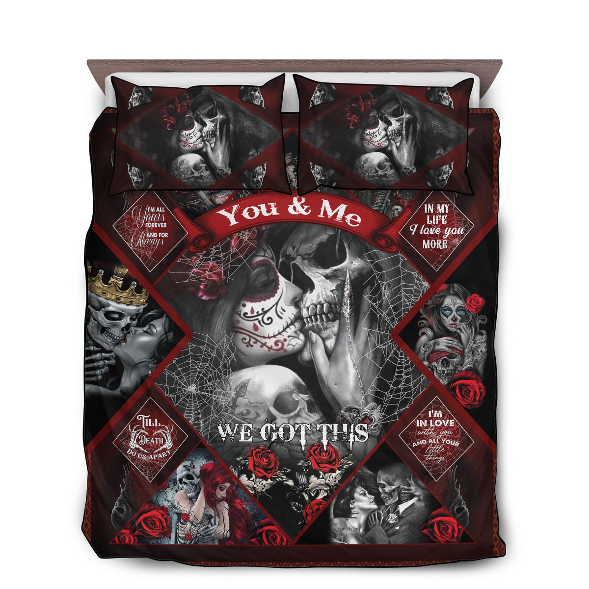 Skull Couple You And Me We Got This I Love You Bedding Set - Wonder Print Shop