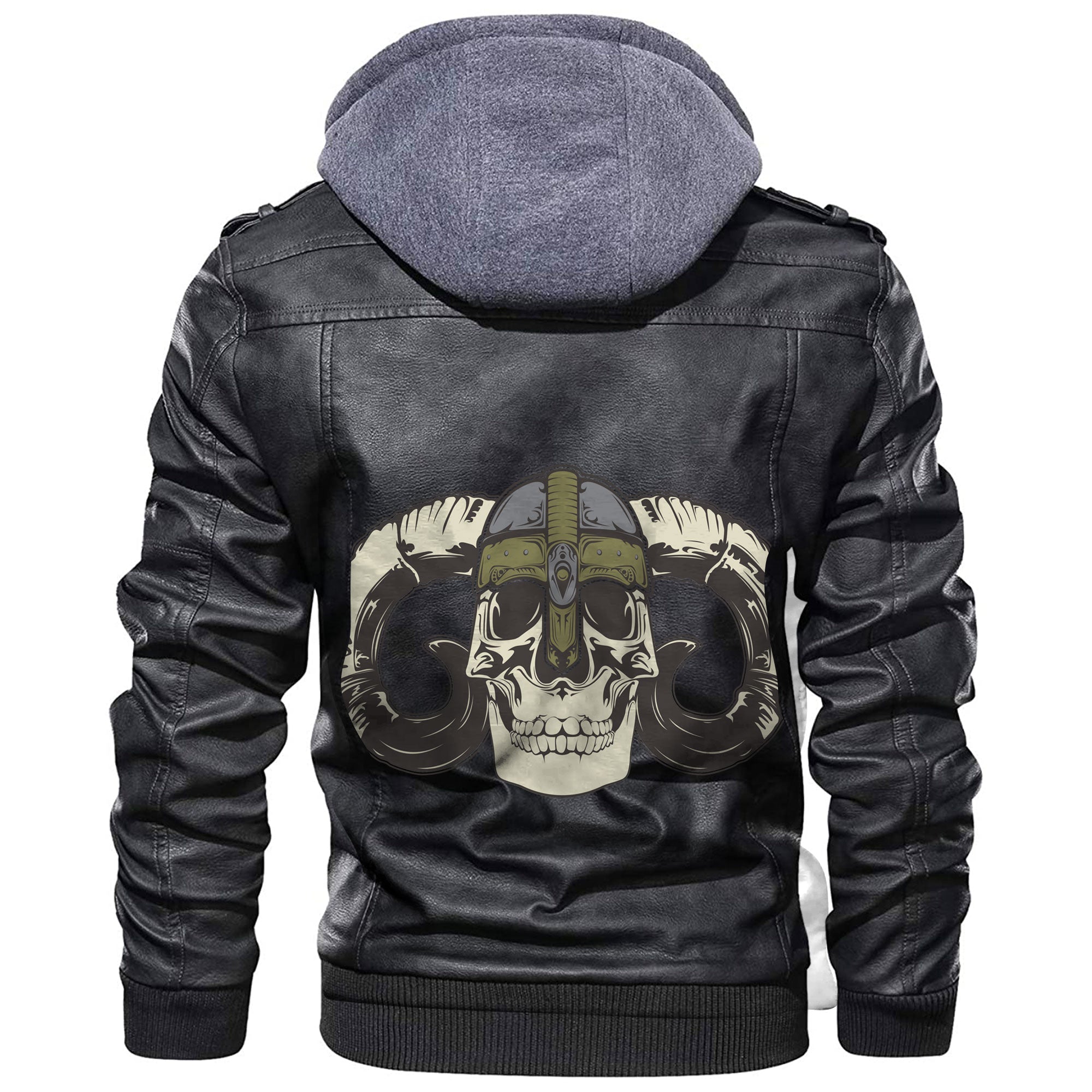 Viking Skull Helmet 2 Leather Jacket RLT12 - Wonder Print Shop
