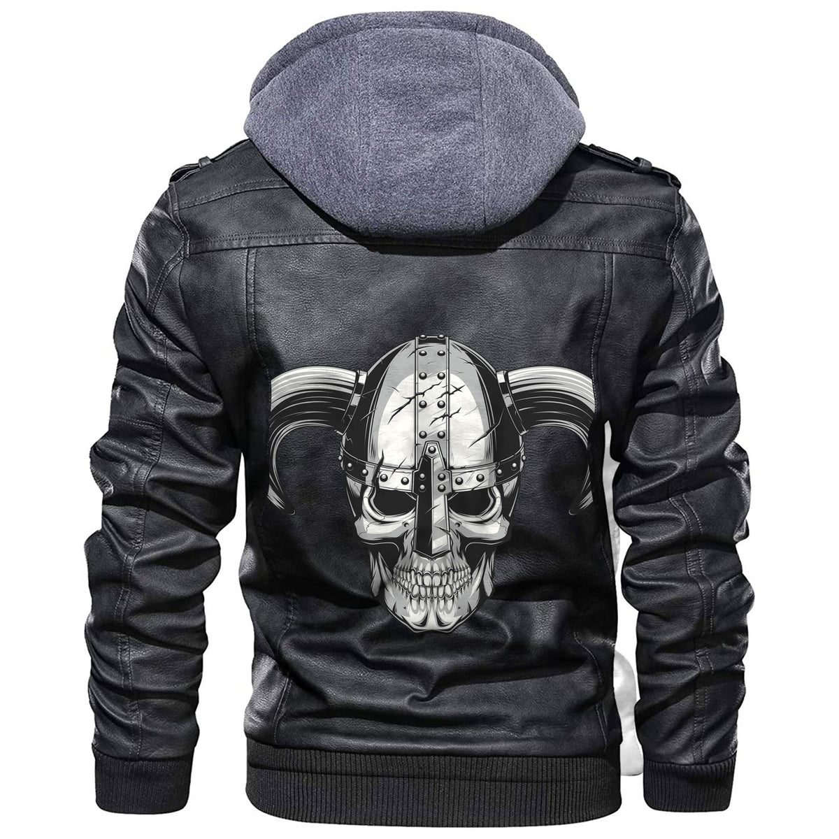 Viking Skull Helmet New Leather Jacket RLT12 - Wonder Print Shop