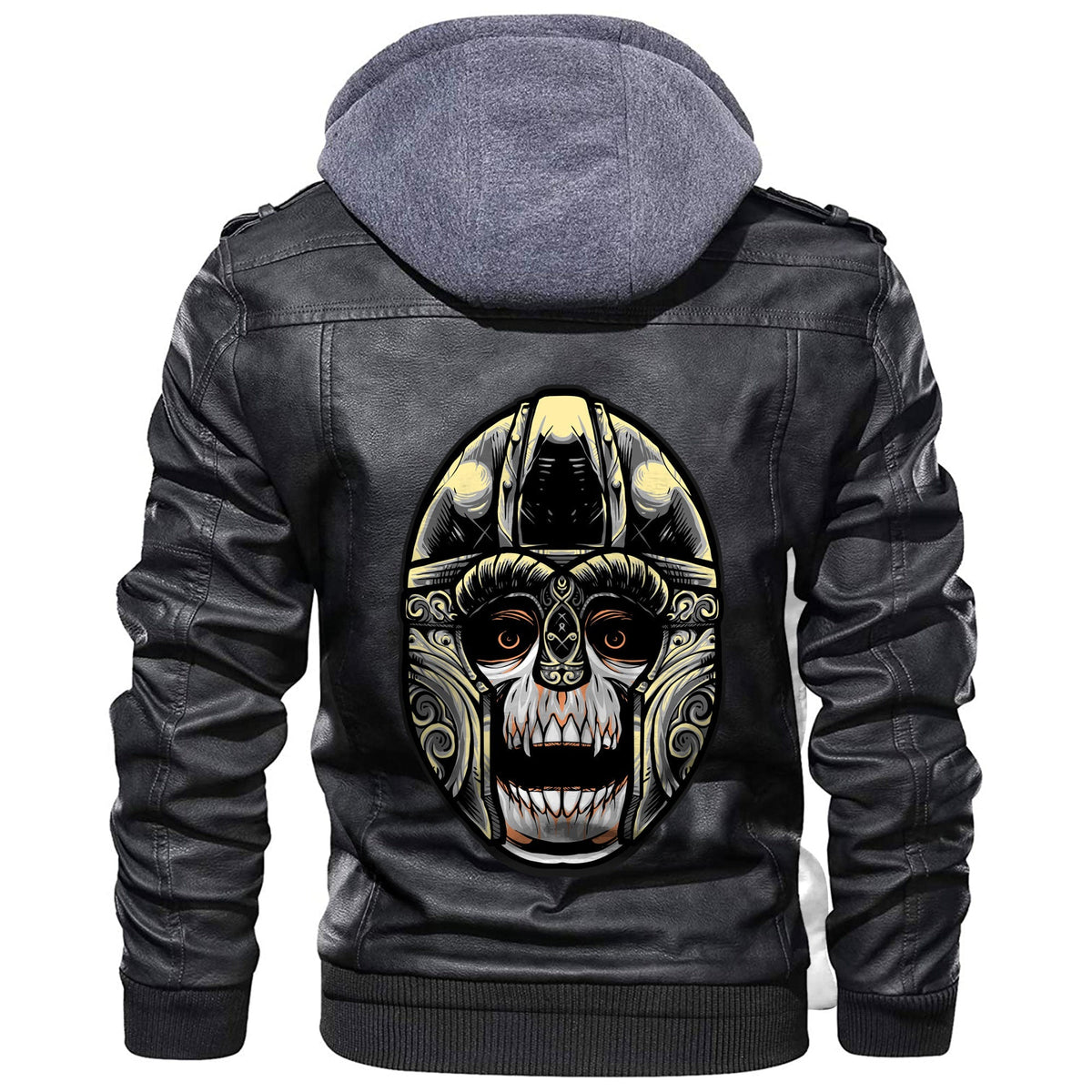 Viking Skull Helmet Leather Jacket RLT12 - Wonder Print Shop