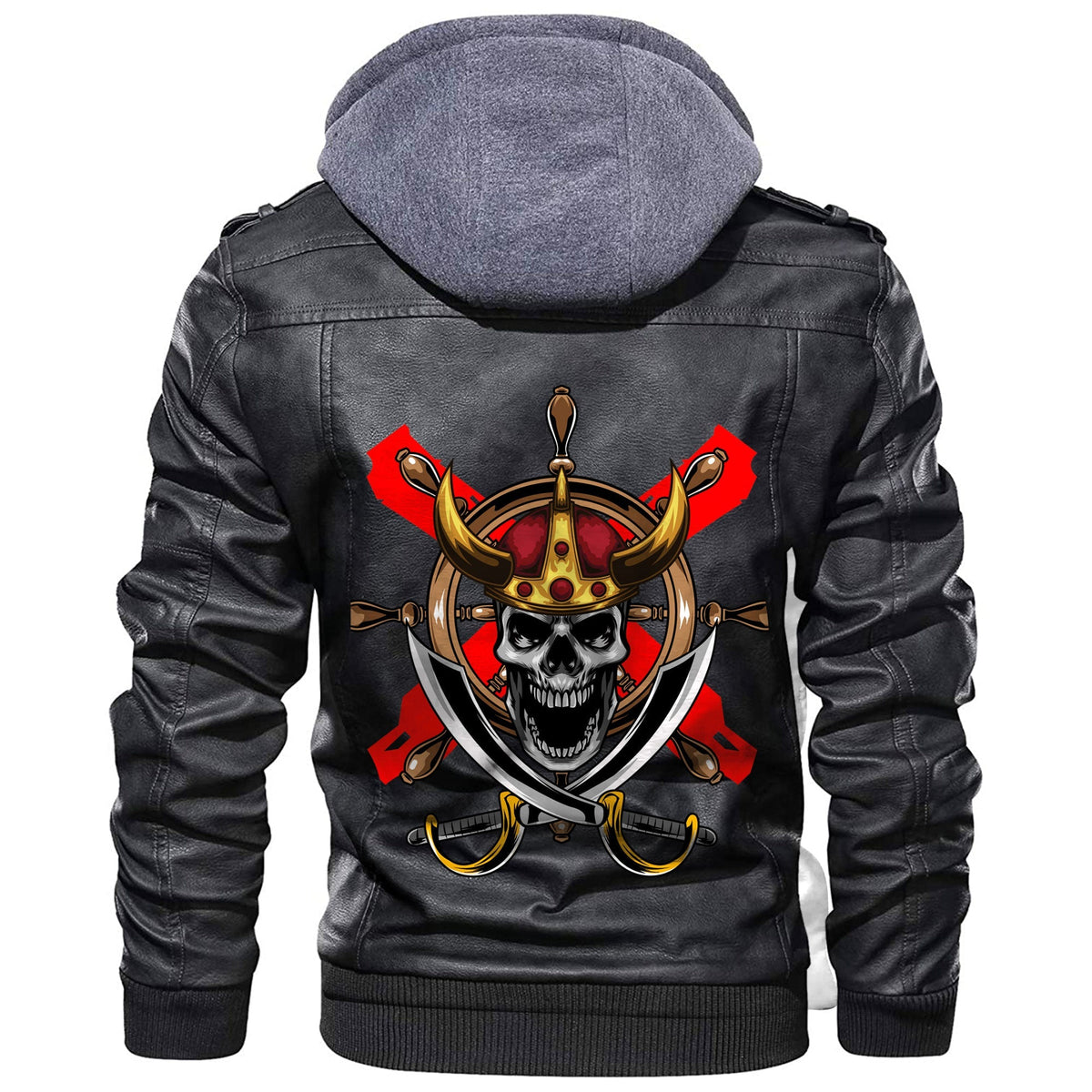 Viking Skull Sword Leather Jacket RLT12 - Wonder Print Shop